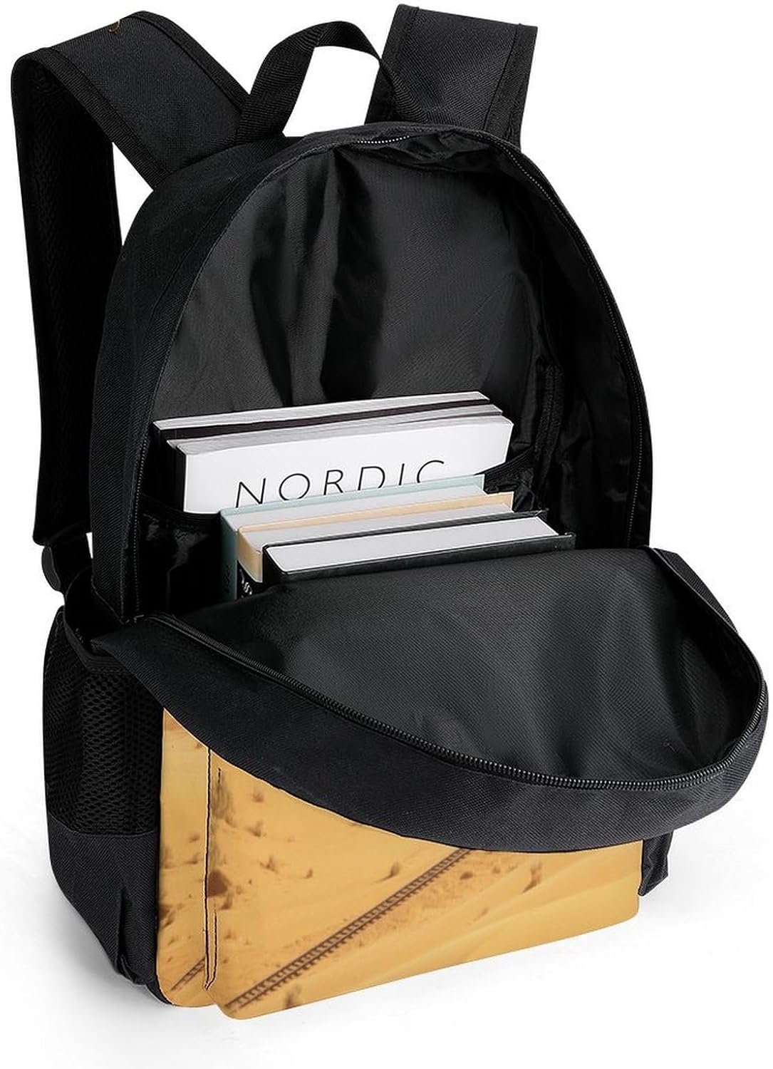 Golden Sand Dune Desert Backpack Daypack Travel Backpack | Lightweight Casual Laptop Backpack for Women Men Aesthetic Travel Bag for Weekender Business Hiking Outdoor