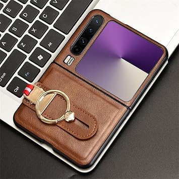 SHIEID Leather Case Compatible with Huawei Pura X Cases, With Strap Premium PU Leather Huawei Pura X Cover-Brown