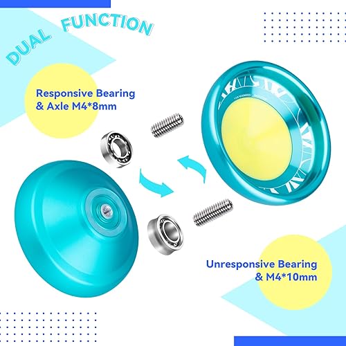 Miniatura 5 de MAGICYOYO V11 FINGEROTA - Yoyo profesional de giro de dedo  Yoyo truco de doble propósito, Yoyo Yo Yo insensible para todos los niveles + guante Yo