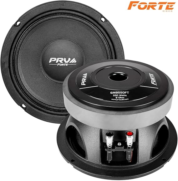 PRV AUDIO 6.5 Inch Midbass Speaker 6MB550FT 8 Ohm Loudspeaker with 550 Watts RMS Power, Pro Audio High Excursion Mid Bass Loudspeaker (Single)