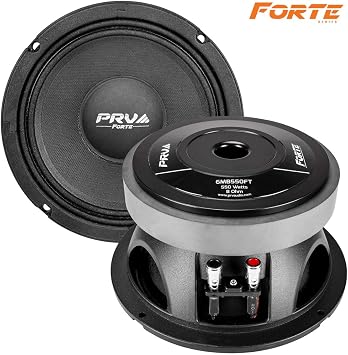 PRV AUDIO 6.5 Inch Midbass Speaker 6MB550FT 8 Ohm Loudspeaker with 550 Watts RMS Power, Pro Audio High Excursion Mid Bass Loudspeaker (Single)