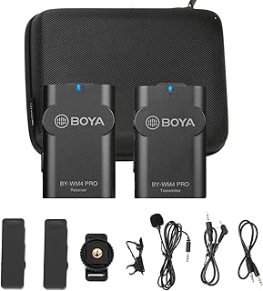 Microfone sem fio 2,4G lapela para smartphone câmera DSLR, novo sistema de microfone de lapela BOYA para câmera Canon Nikon IOS Android gravador de áudio móvel Youtube Facebook Live Podcast (K1)