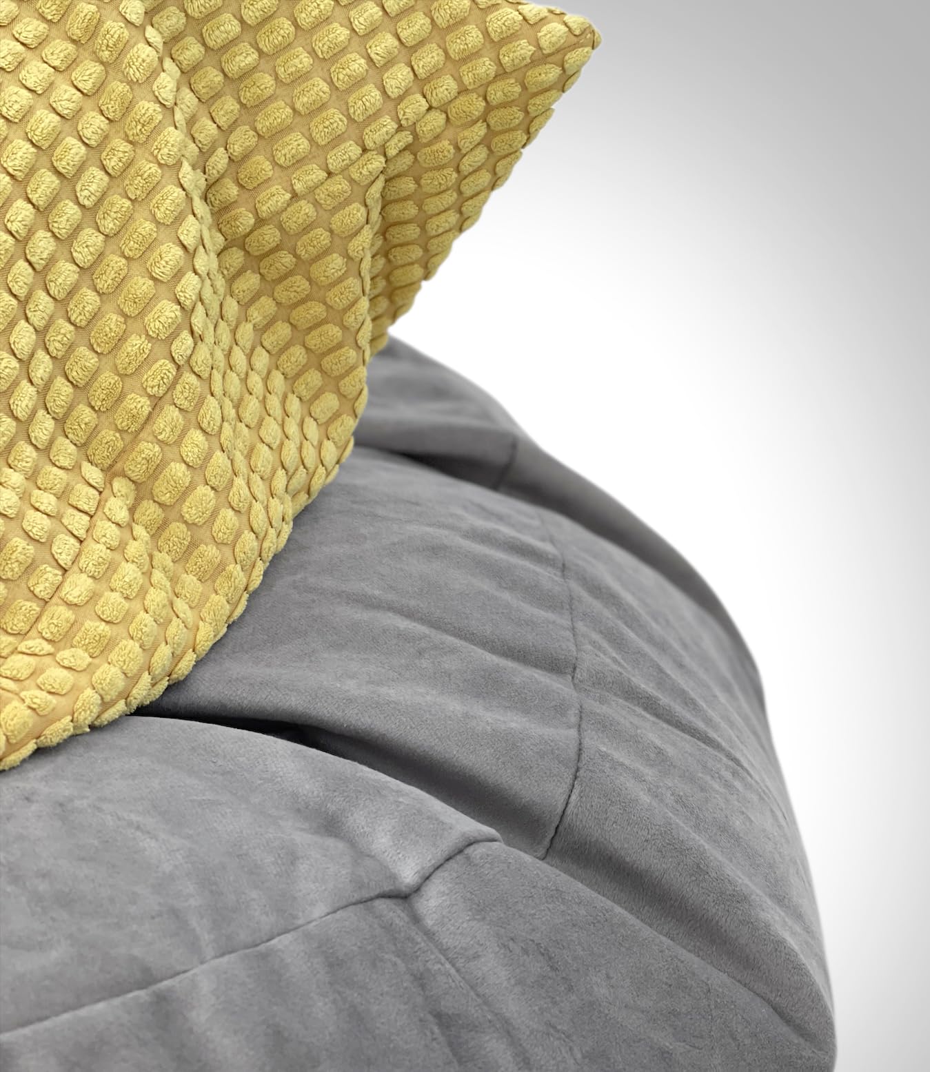 Aiire Puff Gigante de Terciopelo 150x65 cm - Modelos de Puf Salon XXL con Relleno Incluido para Gamer o Decoracion Habitacion Adolescente - Bean Bag Chair o Puffs de Suelo Grandes Gris