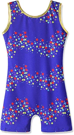 HOZIY Girls Gymnastics Leotards for Kids Tumbling Outfits Biketard Sparkle Adorable Pattern