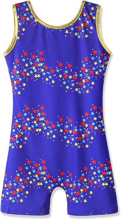 HOZIY Girls Gymnastics Leotards for Kids Tumbling Outfits Biketard Sparkle Adorable Pattern