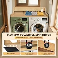 Vista 5 de FAHKNS 2-Tier Washer Dryer Countertop, Piece-Joined Solid Wood Laundry Topper with Anti-Slip Mat, 54" Width Waterproof Laundry Room Organization