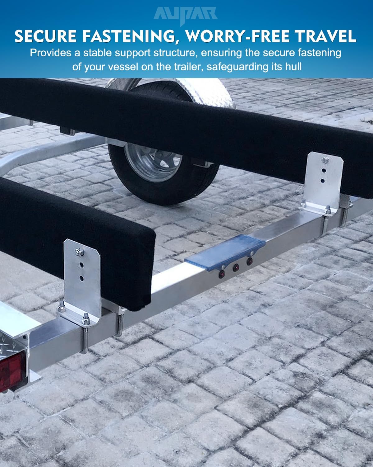 Heavy-Duty Steel 6" L-Type Boat Trailer Bunk Bracket Kit Fit for 3x3 Boat Trailer Crossmembers - 4 Pack