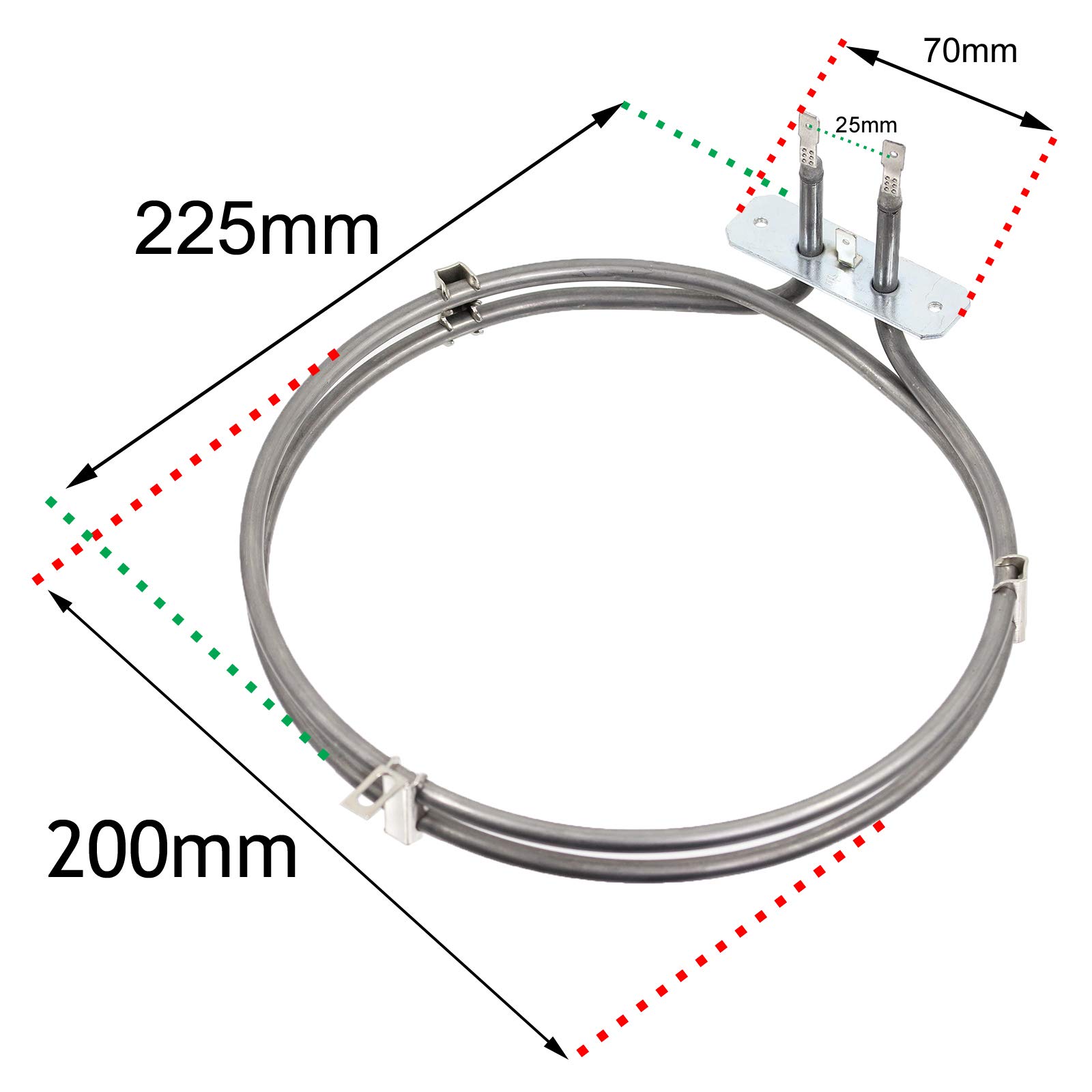 Spares2go Heizelement Für Freizeit-Fan-Öfen & -Herd – 1800 W, Passend Für Modelle Wie GRB6CVC, LEVC67W