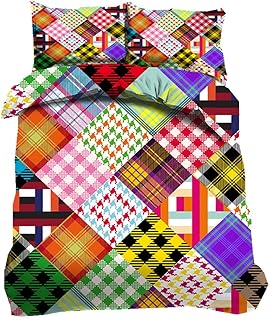 Mandala Bohemio Marroquí Juego de Funda Nórdica Lujoso Estilo Exotico Etnico Microfibra de Poliéster Funda de Almohada Juego de Cama Mujer Niña Primavera Verano Otoño (Rejilla de Color, 180*220cm)