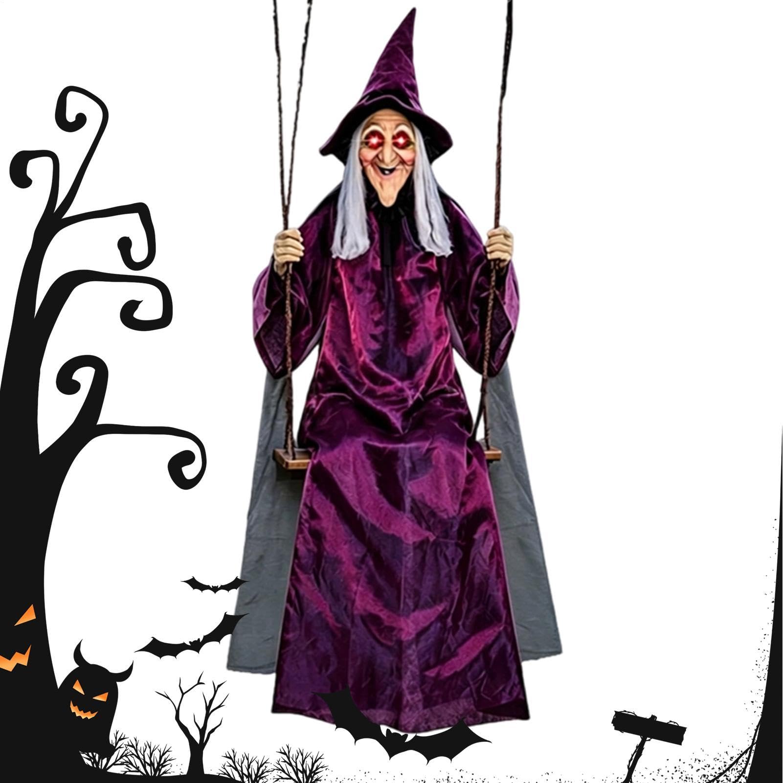 Schwingende Hexe Halloween Deko 1,8 Meter lebensgroße Requisiten für das