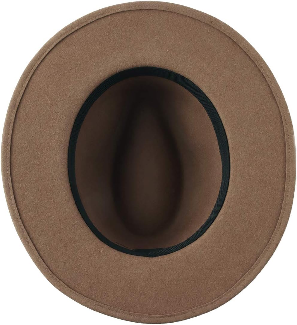 WITHMOONS Wool Felt Fedora Classic Panama Hat Wide Brim Cap GN61298