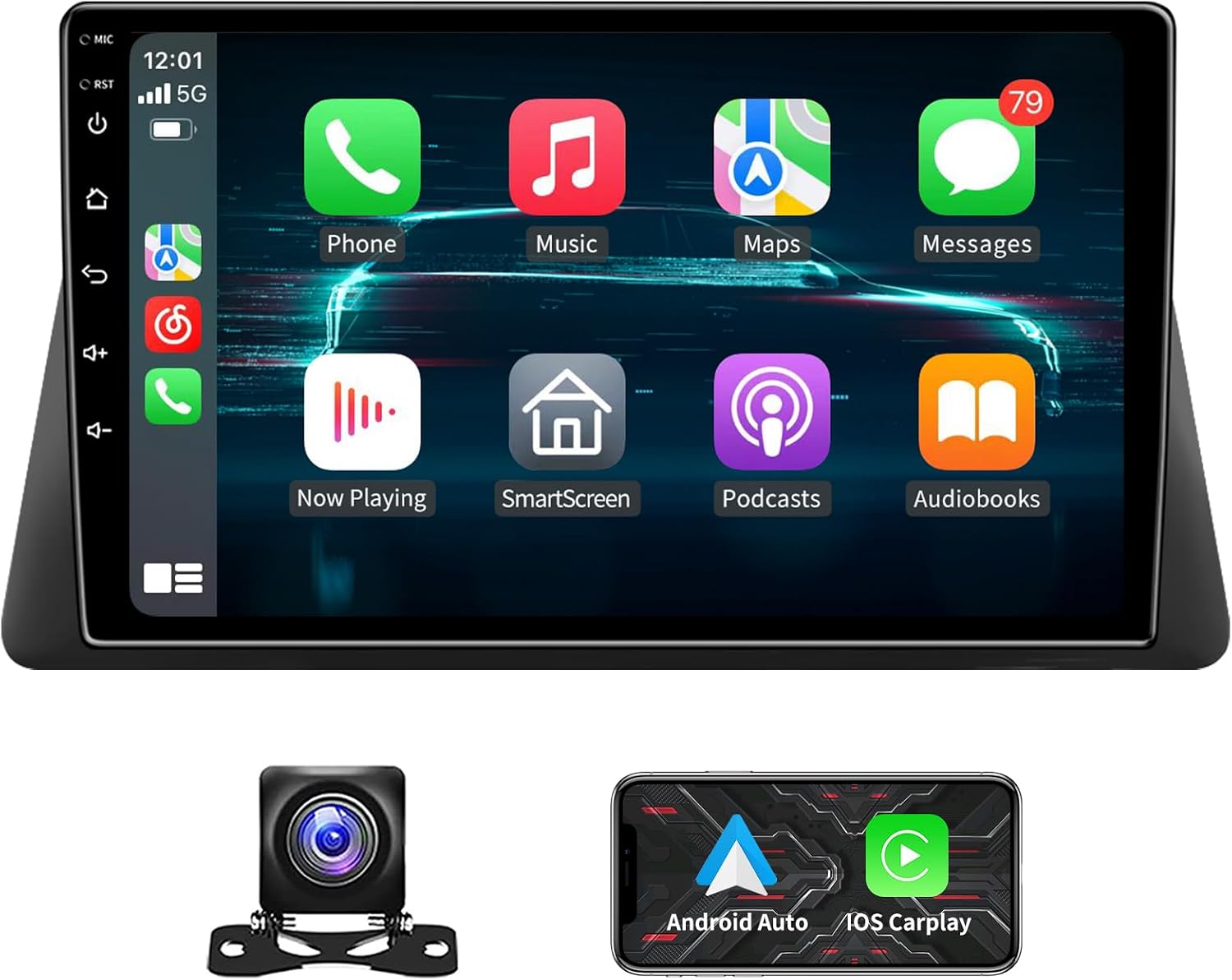 5GWiFi Upgrade Car Stereo Radio for Honda Accord 8th 2008 2009 2010 2011 2012 2013 - Wireless Carplay and Android Auto GPS Navigation - 4GB+32GB 10.2 inch Touchscreen Bluetooth RDS FM SWC