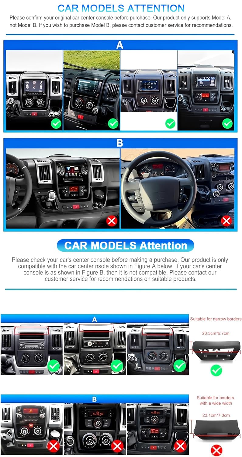2+64G Android 15 Autoradio für FIAT Ducato Peugeot Boxer Citroën Jumper 2006–2023 mit Carplay Android Auto, 10 Zoll Touchscreen Auto Stereo Display Player Radio GPS Navi Head Unit mit FM RDS SWC DAB+