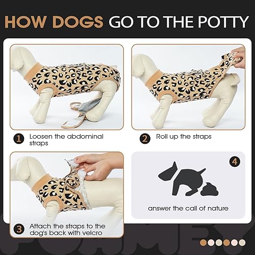 Miniatura 51 de Fuamey Traje de recuperación para perros, esterilización, protege la piel, antilamidos, heridas abdominales, mameluco para hembra, macho, cachorro