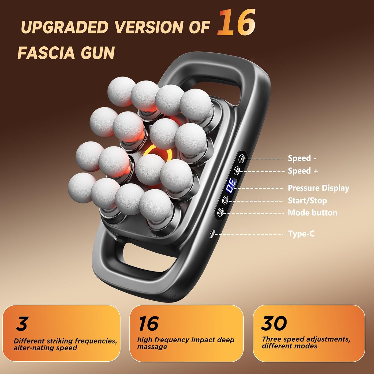 Upgraded 16-Head Massage Gun, Deep Tissue Percussion Massager, Muscle Massage Gun for Back, Shoulders, Legs, Body Muscle Pain Relief, Valentine's Day Gifts - Image 9