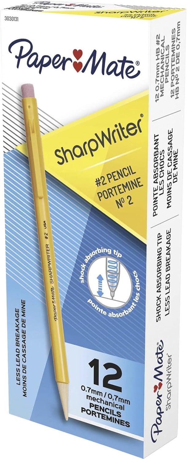 Paper Mate SharpWriter Mechanical Pencils, 0.7mm, HB #2, Yellow, 432 Count, Pack of 36