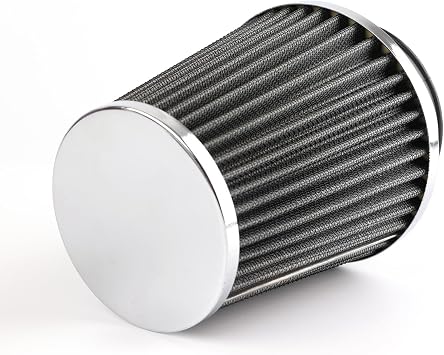 AUTOXBERT Universal 3inches Silver High Flow Cold Air Intake Cone Replacement Dry Filter Silver Performance Racing High Power Sports Mesh Inlet Cone Replacement Car Accessories(Single,3inches)