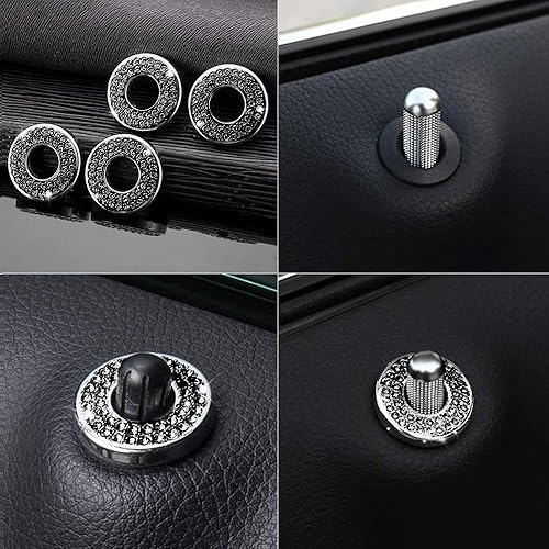 Miniatura 5 de HAOBO 4 Piezas Cubiertas Brillantes para Cerradura de Puerta de Auto, Cubierta de Perno de Puerta de Auto, Calcomanías Brillantes para Tirador de