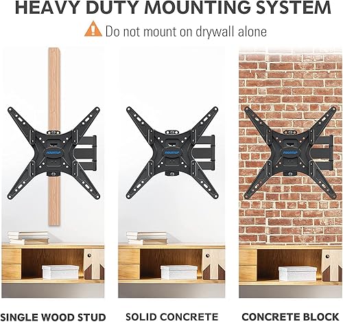 Miniatura 9 de MOUNTUP Soporte de pared para TV de movimiento completo inclinable para la mayoría de televisores curvos planos de 26 a 55 pulgadas con brazos