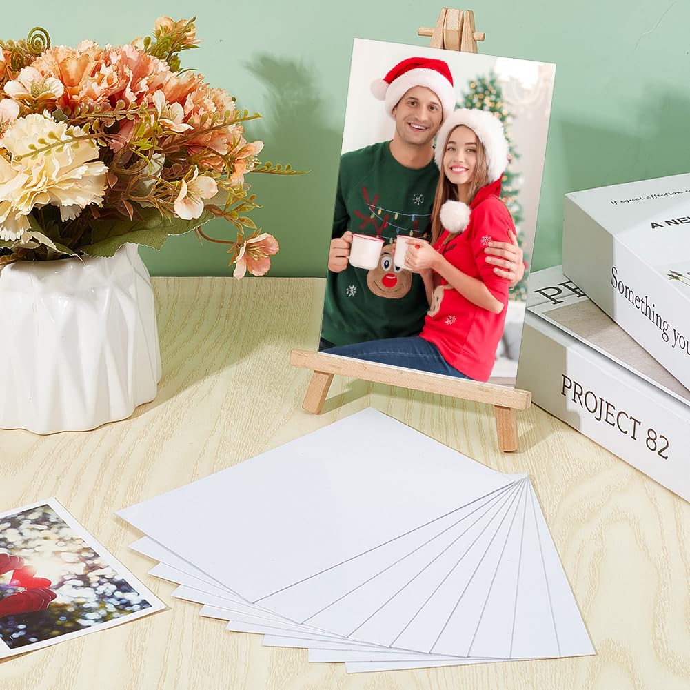 CRASPIRE 10Pcs Sublimation Metal Photo Blanks 5.9 x 3.9'' 0.5mm Thick Aluminum Picture Sign Plate White Pearlescent Heat Transfer Aluminums Blank DIY Wall Room Decor Poster Frame Craft Custom Gift - Image 4