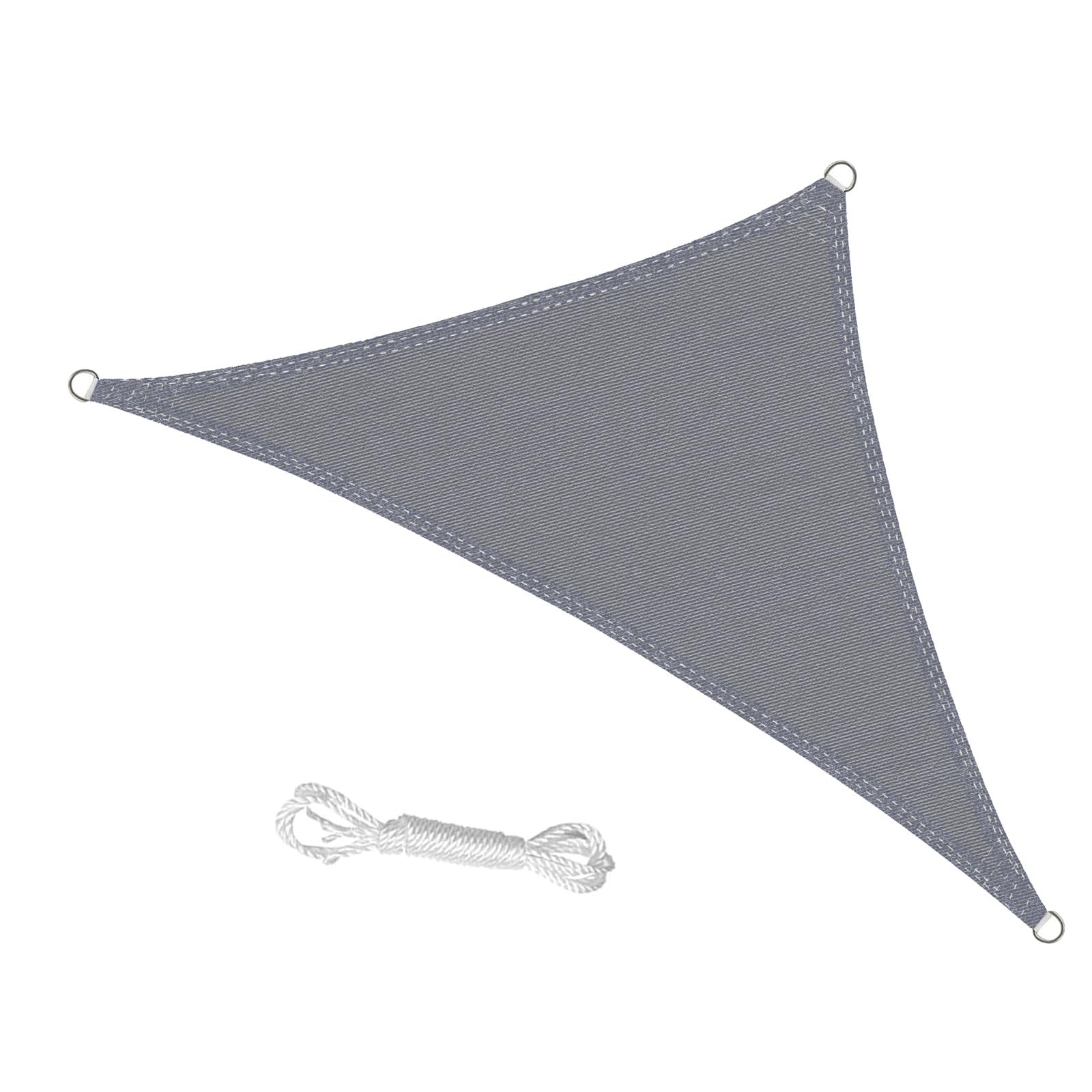 Sonnensegel dreieckig 3.60x3.60x3.60 m aus HDPE Gewebe wasserdurchlässig luftdurchlässig Sonnenschutz 95% UV Schutz für Terrasse Rasen Schwimmbad Hof Park Grillplatz(Gray,3.60mx3.60mx3.60m)