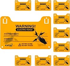 KATSU Tools 10 Pack Electric Fence Warning Signs, Plastic, 200x128x2mm, Model 667215