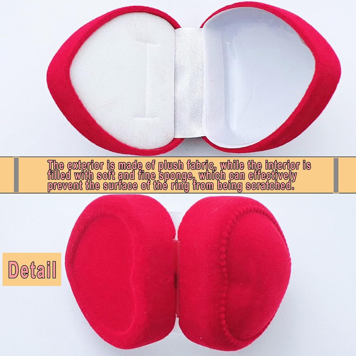 Markeny 12 Pack Velvet Ring Boxes for Ring and Earring Jewelry Display Anniversaries, Weddings, Birthdays, Red image 4
