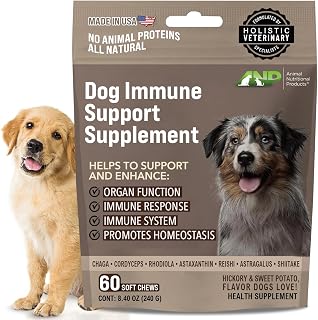 ANP Enhance Your Dog's Health with Mushroom Immune Supplement Boosting Dog Chews - No Animal Protein Formula - Vitality, Longevity, and Gut Health - Potent Reishi, Chaga, and Shiitake Mushrooms