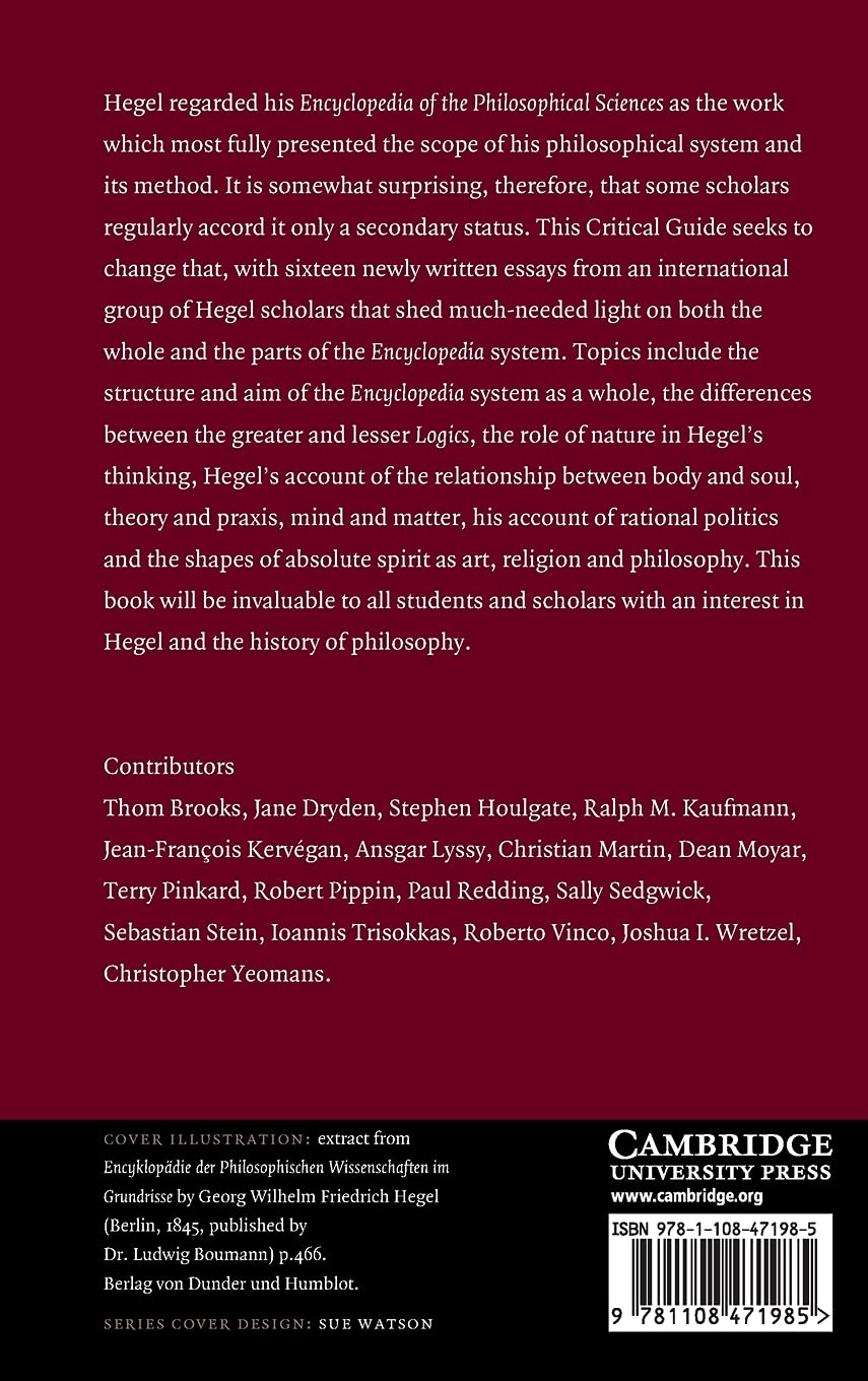 Hegel's Encyclopedia of the Philosophical Sciences: A Critical Guide (Cambridge Critical Guides)