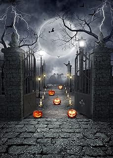 LYWYGG 5x7FT Halloween photography backdrop Halloween night scene backdrop Jack-o-lantern photography backdrop Halloween party decoration Children’s party photography props CP-409