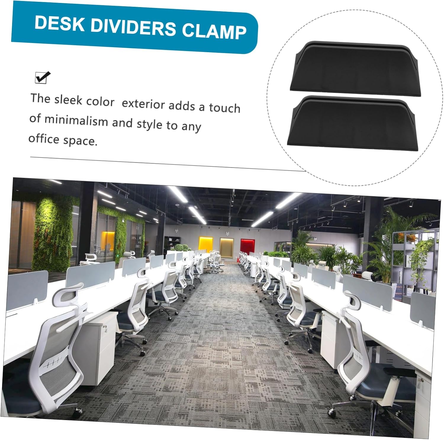 Desk Partition Clamp 2-Pack Adjustable Privacy Panel Clip for Office Desk Divider Support Bracket 5.51X2.63X1.96In Desktop Screen Clamp