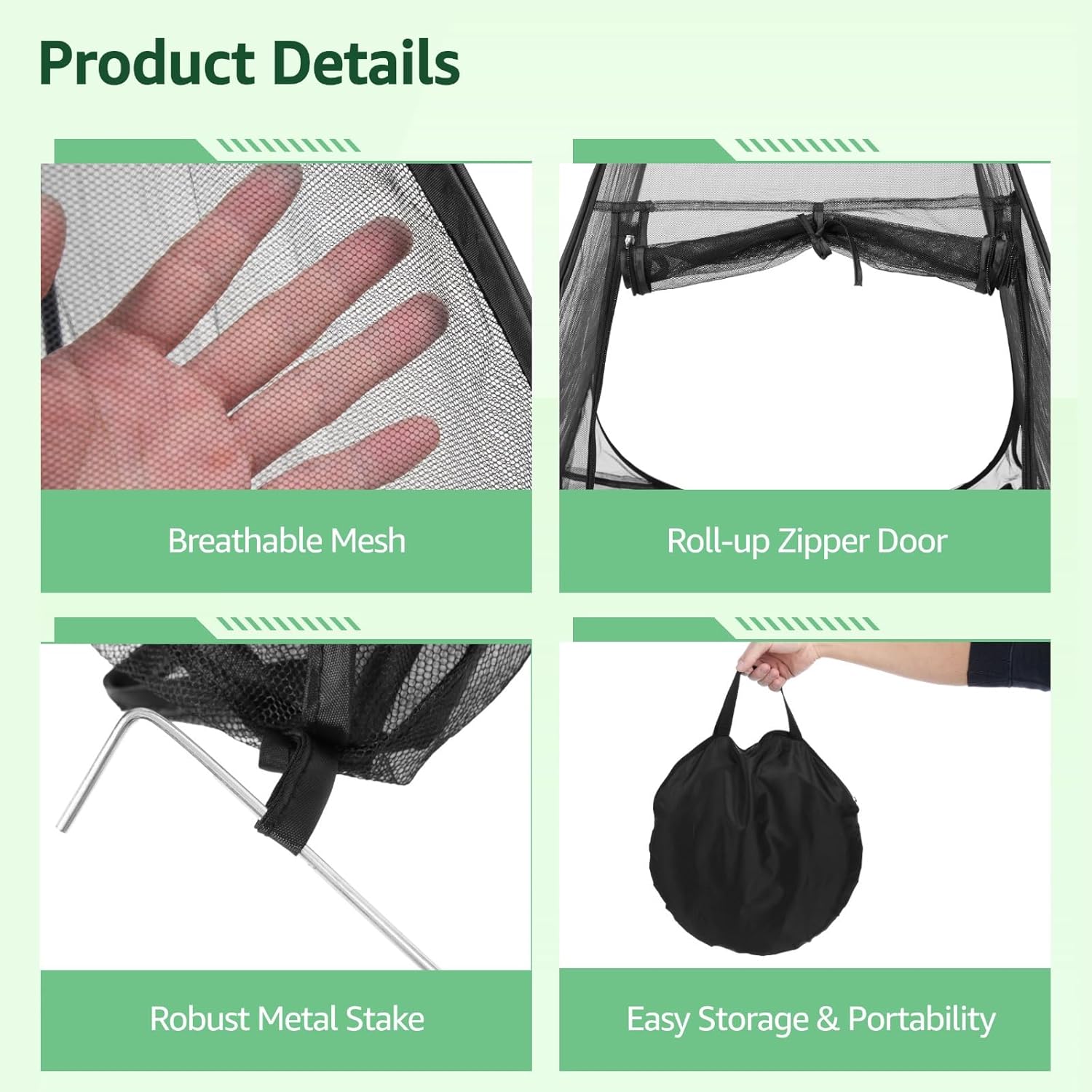 Plant Protection Cover with Stakes, Pop-Up Mesh Plant Cage, Breathable Plant Netting Tent for Vegetables Flowers Fruits, Garden Protective Cover from Animals