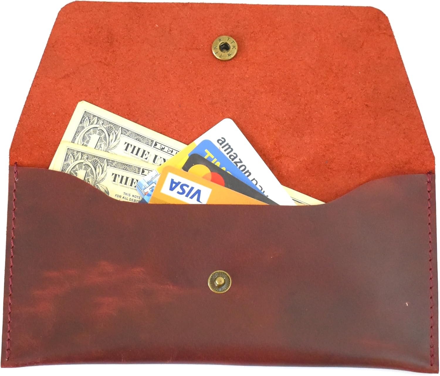 Leather Currency Pouch, Money Bag Organiser, Travel Wallet for Him and Her, Handmade Cash Envelope, Utility Pouch, Dollar Bills Envelope - Image 5