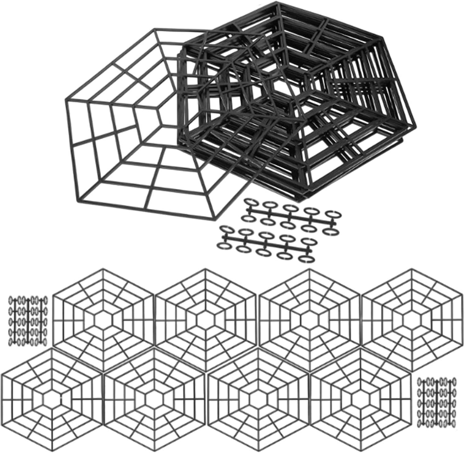 Pond Cover | Hexagonal Floating Fence,20-Piece Pond Fish Bird Netting,for Outdoor Backyard Garden Park Lakes Pool Fountain Fish Hatcheries