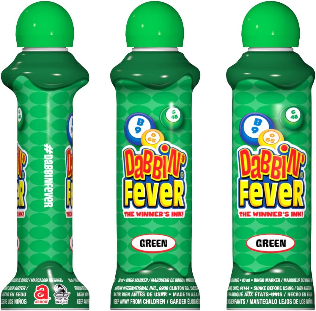Dabbin' Fever Bingo Daubers One Dozen 3 Ounce Ink Dabbers (Green) image 2