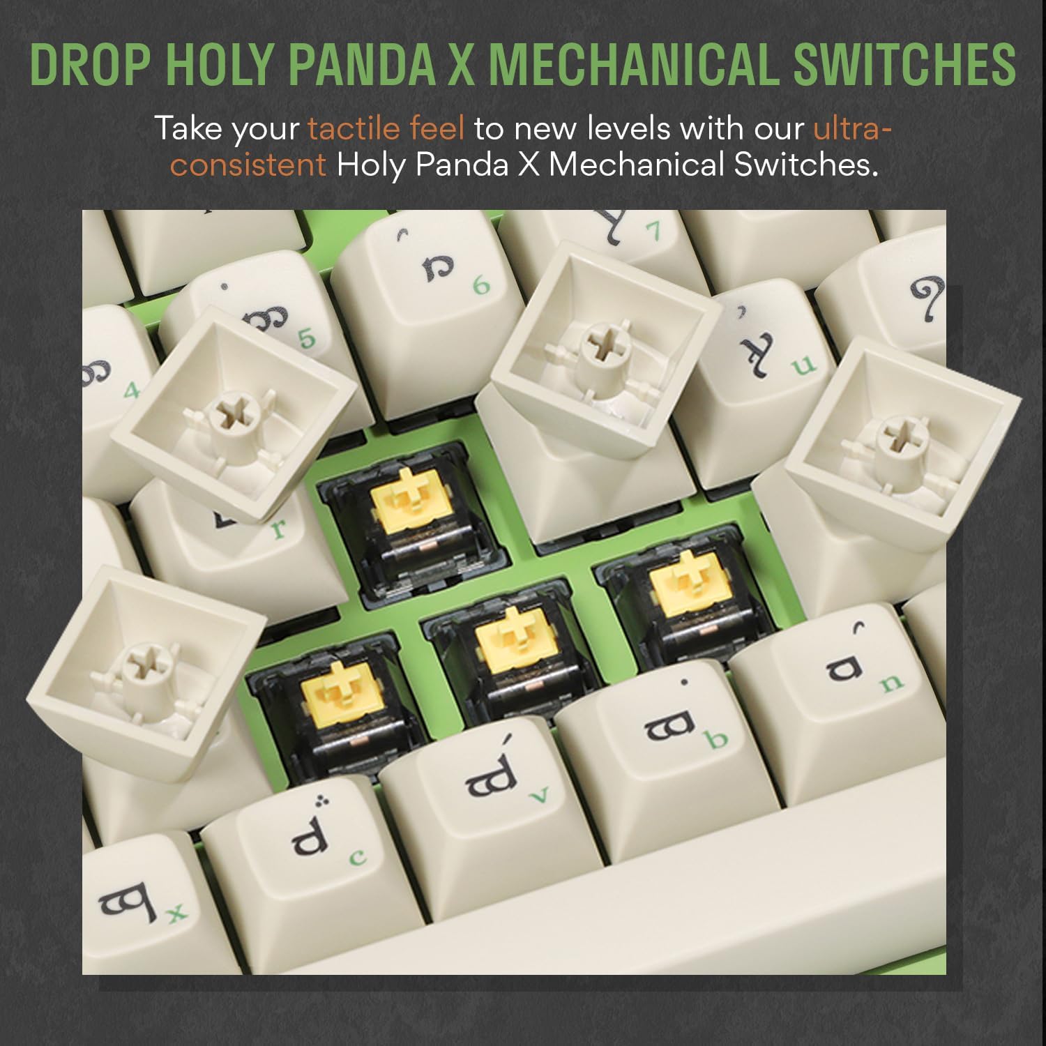 DROP + The Lord of The Rings™ Elvish TKL Mechanical Keyboard - MT3 Profile Keycaps with Accent Keys - Holy Panda X Tactile Switches - PBT Dye-Sub Keycaps - LED Backlight - Green