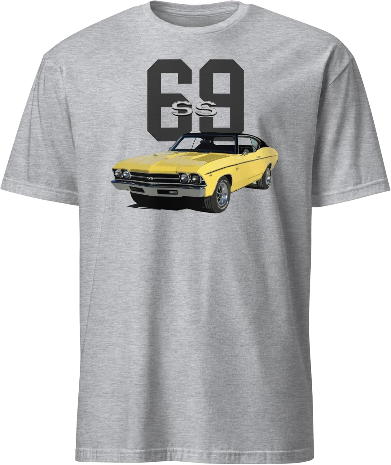 1969 Chevy Chevelle SS Yellow with Black Vinyl Top Muscle Car Graphic T-Shirt | Car Enthusiast Gift
