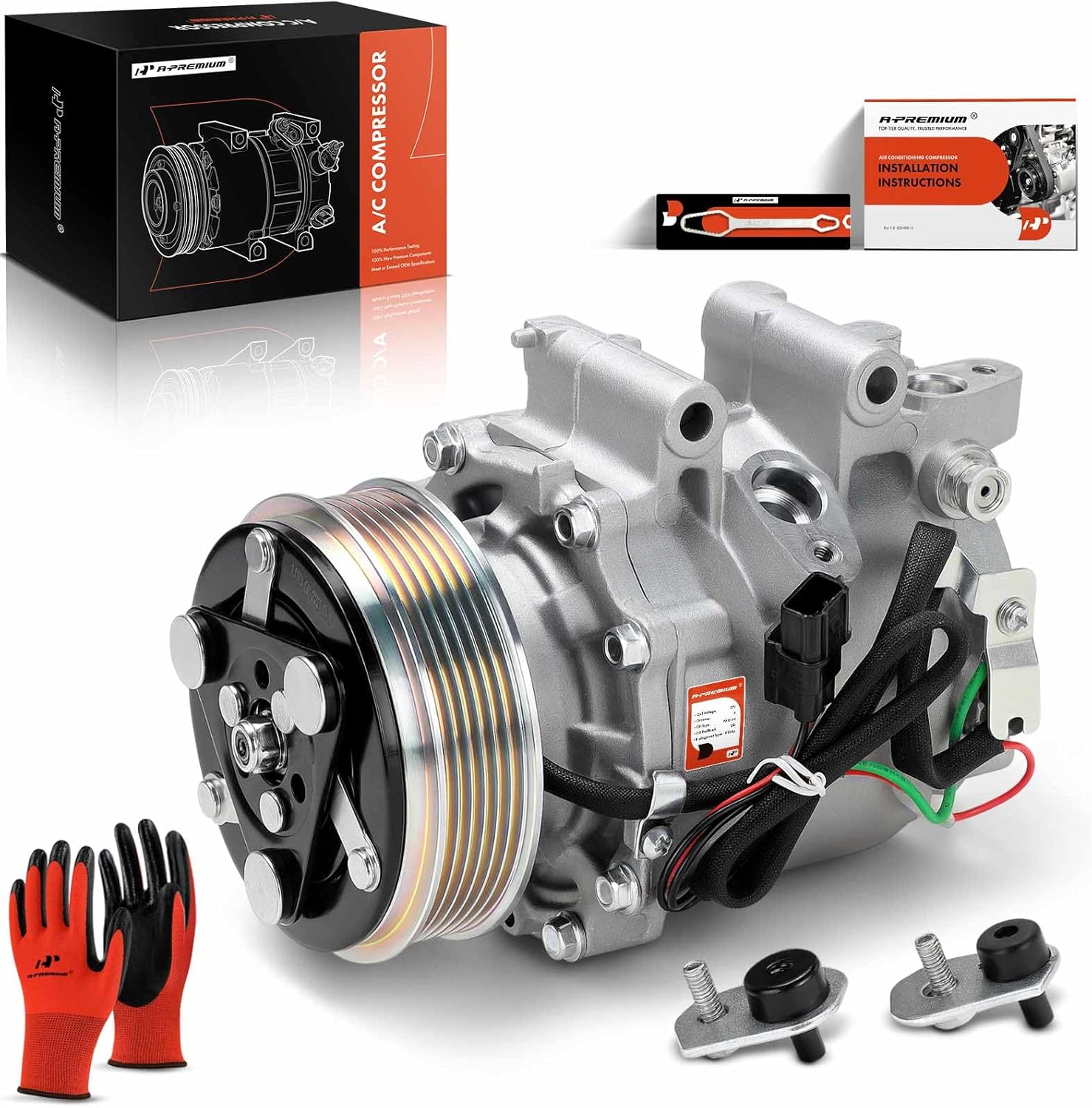 A-Premium Air Conditioner AC Compressor with Clutch Compatible with Honda Civic 2012-2015 1.8L & Acura ILX 2013-2015 2.0L