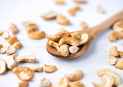 Miniatura 6 de Food to Live - Mitades y trozos de anacardo asados en seco, 1 libra - Asado al horno sin sal, sin aceite añadido, Keto, Kosher. Alto en proteínas,