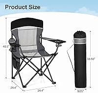 Vista 2 de HIGH POINT SPORTS Oversized Portable Mesh Camping Folding Chair