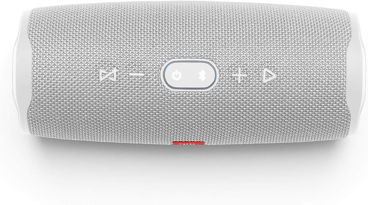 JBL Charge 4 Waterproof Wireless Bluetooth Speaker Bundle with Portable Hard Case - White