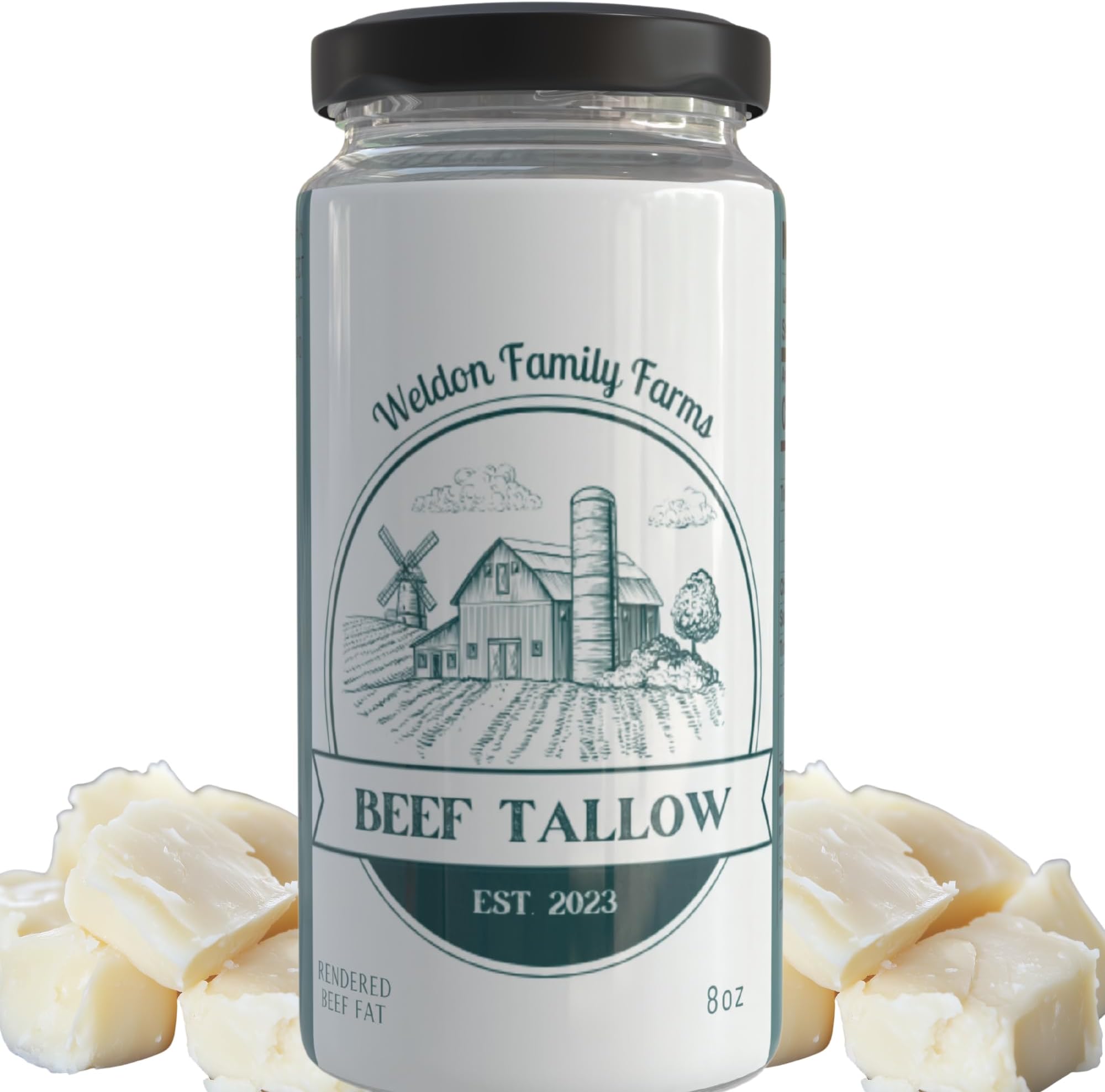 Beef Tallow for Cooking – Jar of Rendered Beef Fat – Traditional Cooking Fat ...