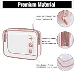 2 Pack TSA Approved Liquids Bags Pink Travel Toiletry Bag Waterproof Carry-on Toiletries Bag with Zipper for Women Men Airport Airline
