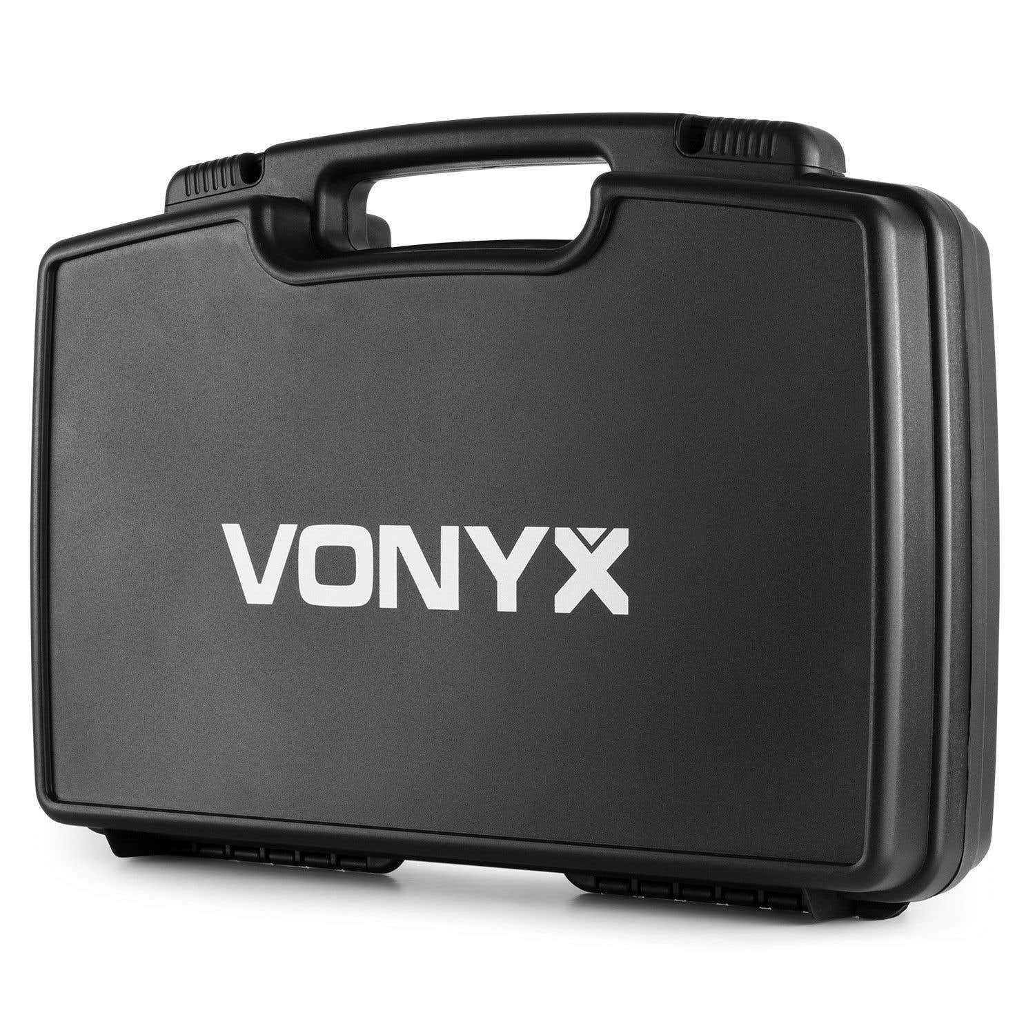 Vonyx WM82B Sistema UHF Digital con 2 Diademas | Diadema y solapa, receptor dual, salidas XLR, alcance hasta 50 m