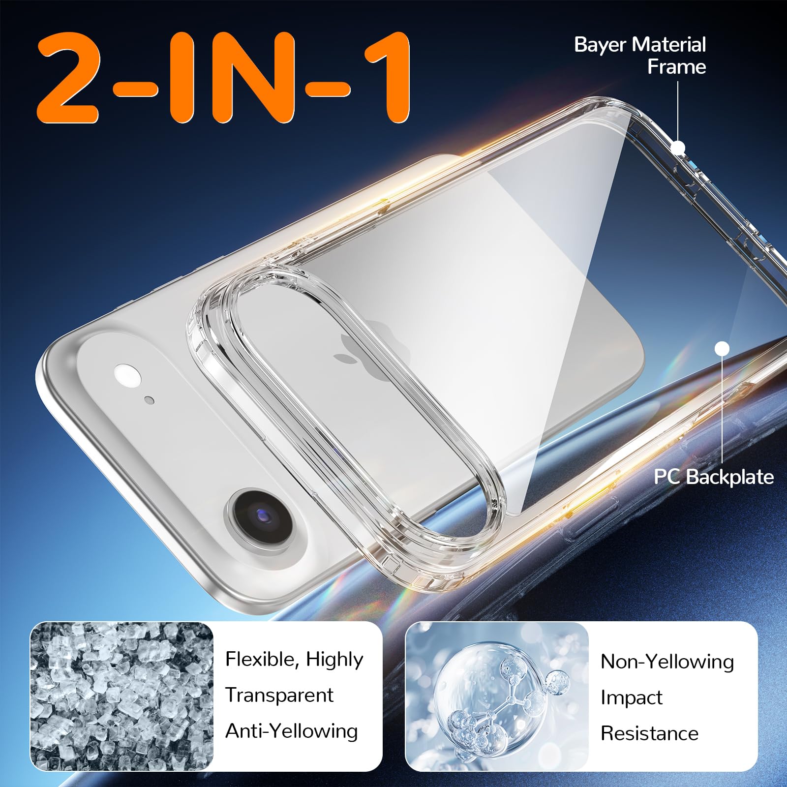 Clear Case for iPhone 15, Ultra Thin, Shockproof TPU Cover, Anti-Yellowing, Crystal Clear, Phone Case for Apple iPhone 15 - Clear — view 34