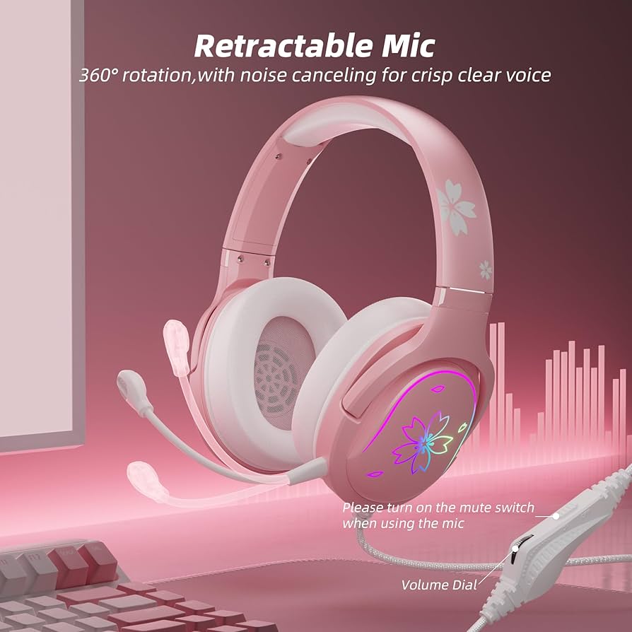Hormesis EstheeMat ST-240 ピンク Amazon.com: Mytrix Cherry Blossoms Wired Gaming Headset, 360