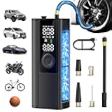 Tire Inflator Portable Air Compressor, Cordless Air Pump for Car Tires with Digital Pressure Gauge, 150 PSI Fast Tire Inflator for Car, Motorcycle, Bicycle - LED Light and Auto Shut-Off