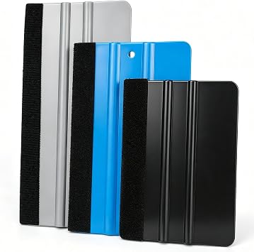 Umaki 3piece Felt Edge Plastic Squeegee, 10cm - 12cm - 15cm Vinyl Wrap Squeegee, Window Film Squeegee Decal Squeegee Wallpaper Tools Small Squeegee, Scratch-Free, for Smoothing & Cleaning