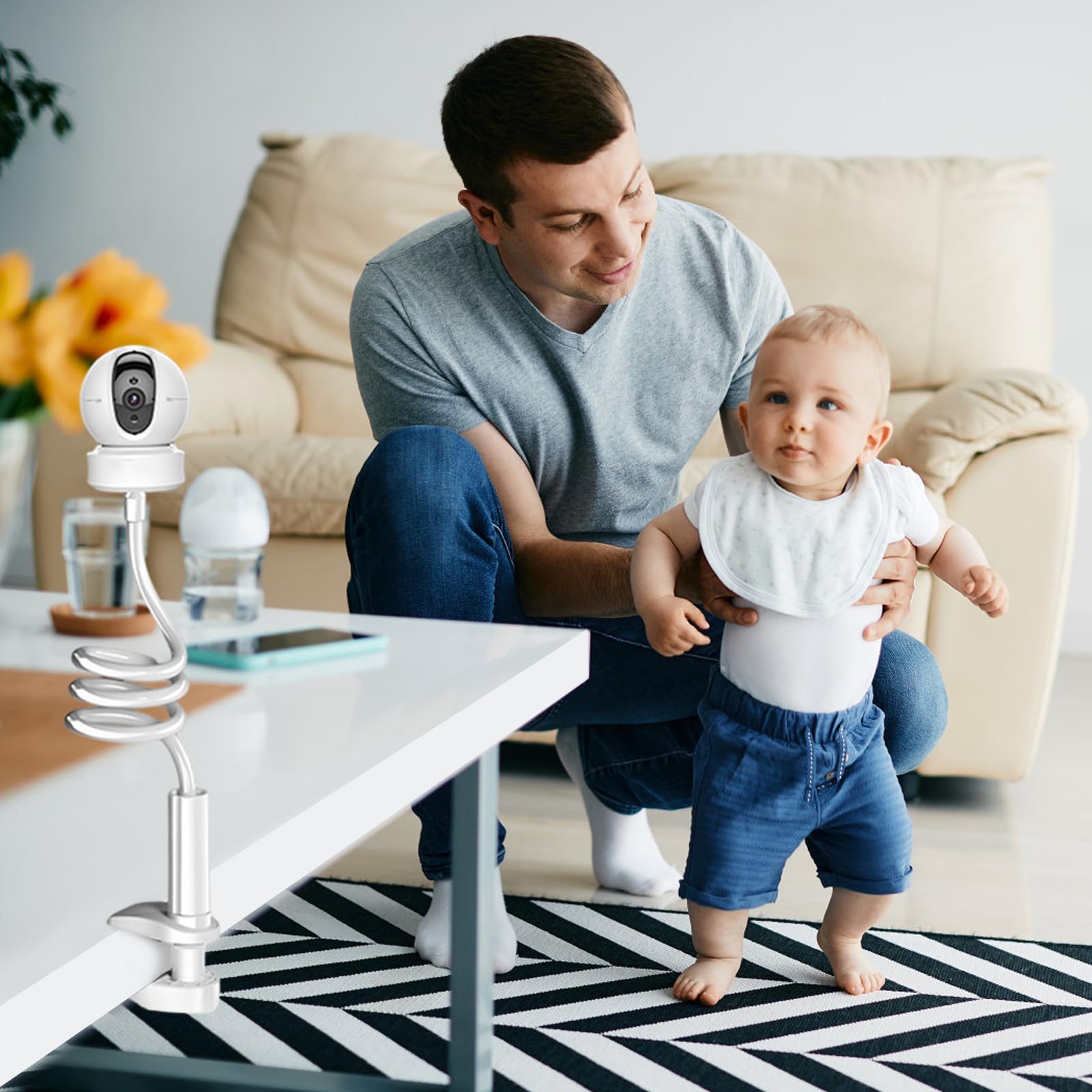 Supporto per Fotocamera per Baby Monitor, Supporto per Monitor più sicuro Baby, Montare la Mensola senza Forare Supporto Compatibile con la Maggior Parte dei Baby Monitor