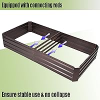 Vista 4 de LuxenHome - Kit de cama de jardín elevada galvanizada de 6 x 3 x 1 pies, para exteriores, caja rectangular de metal para jardinería, maceta grande